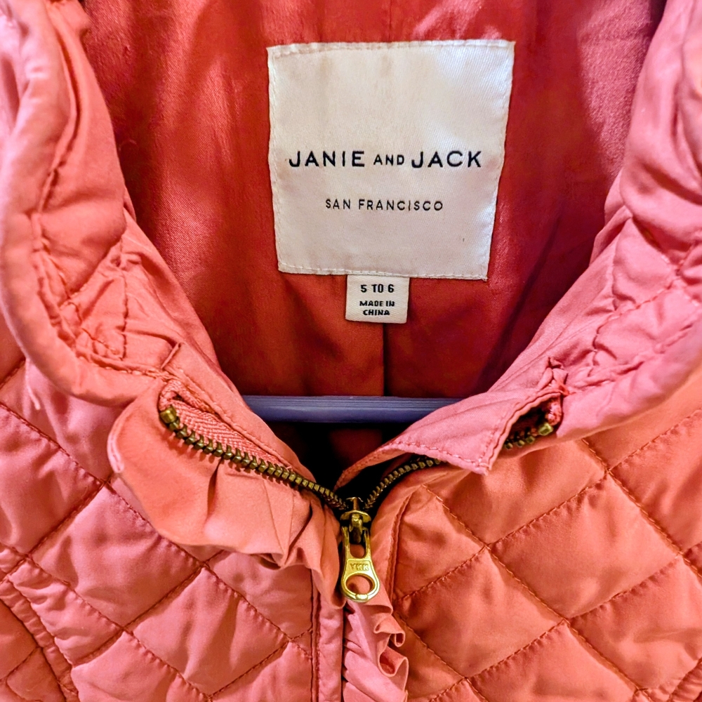 Janie and Jack Pink Quilted Spring Jacket